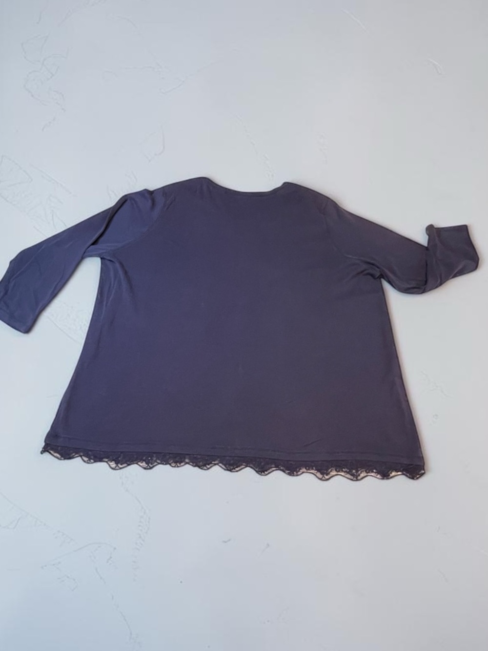 Woman Within Deep Blue Long Sleeve Tee - Picture 6 of 7